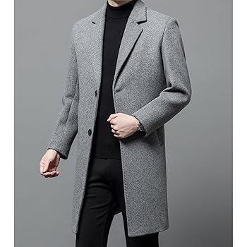 Amazon | [YJSO] チェスターコート ミドル丈 メンズ メルトン
